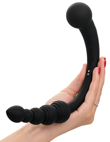 Вибратор ToyFa Black &amp; Red двусторонний